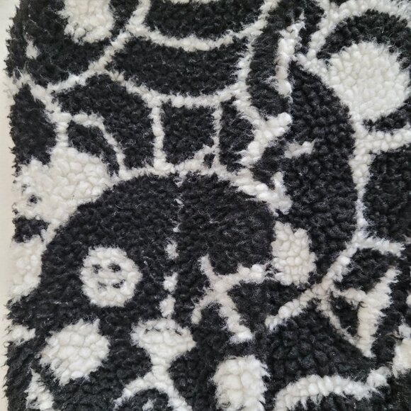 Reason Mens Teddy Yarn Sherpa Full Zip Jacket Black White Size Medium - Picture 3 of 12